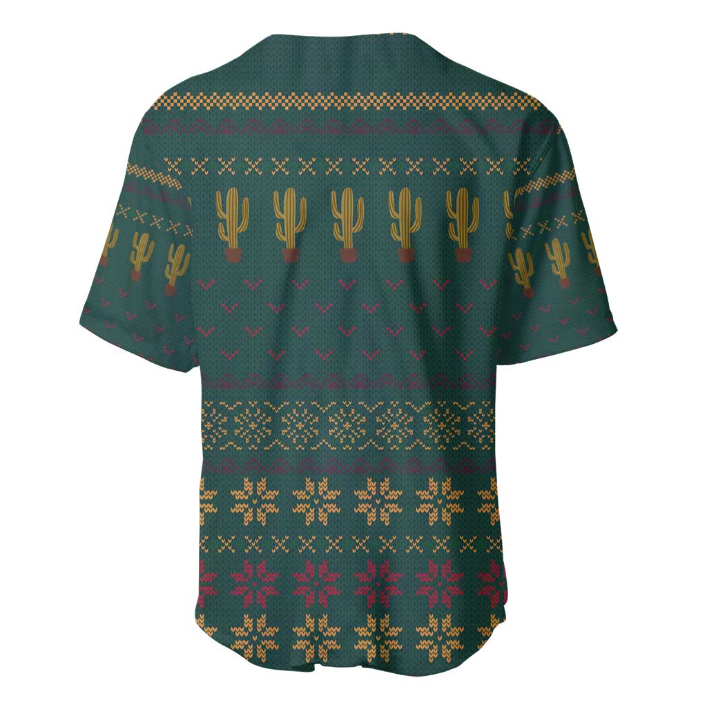 Cactus Christmas Baseball Jersey Xmas Holiday Patterns - Wonder Print Shop