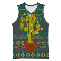 Cactus Christmas Basketball Jersey Xmas Holiday Patterns - Wonder Print Shop