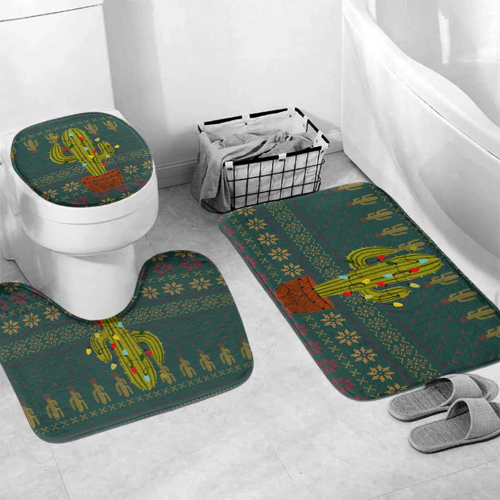 Cactus Christmas Bathroom Set Xmas Holiday Patterns - Wonder Print Shop