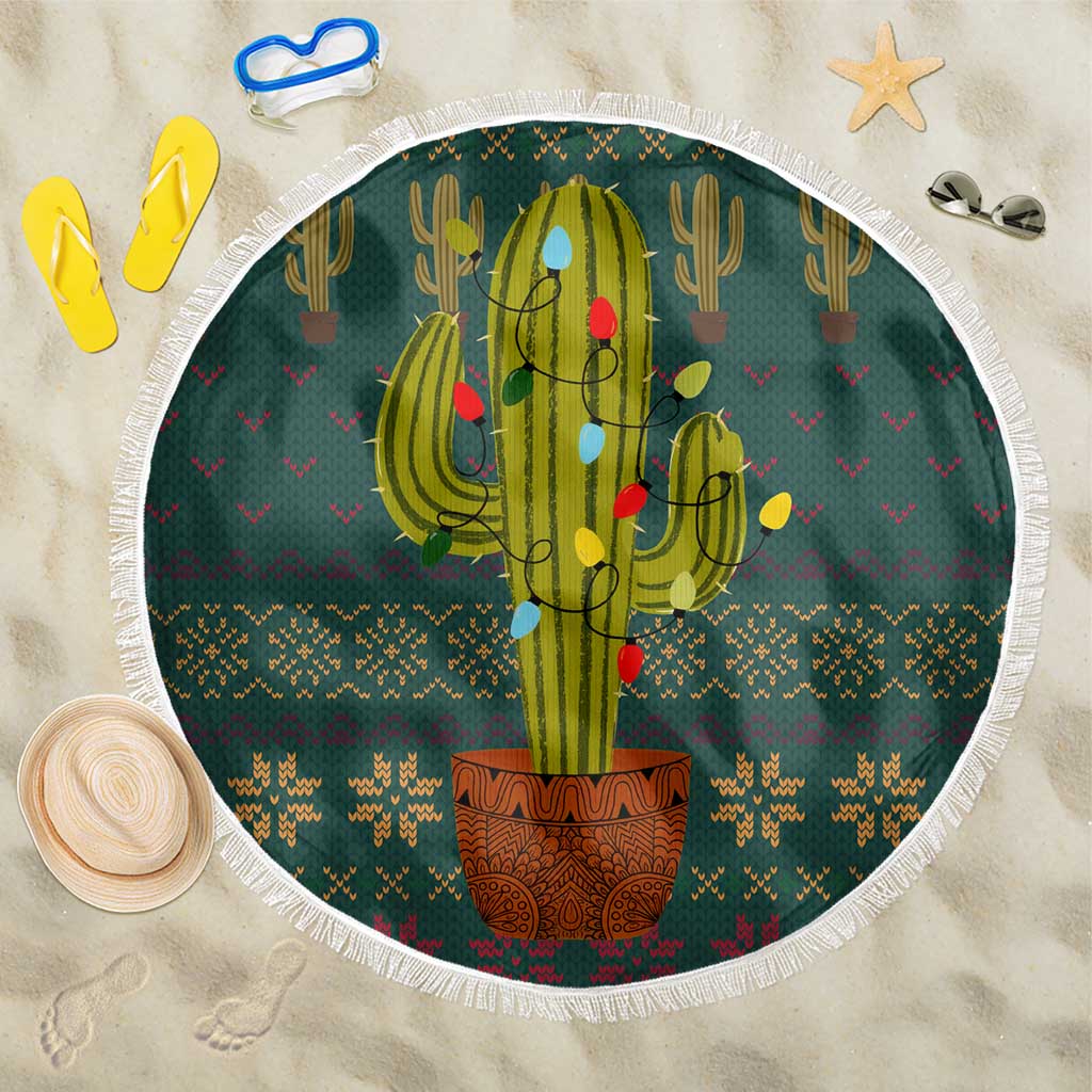 Cactus Christmas Beach Blanket Xmas Holiday Patterns - Wonder Print Shop