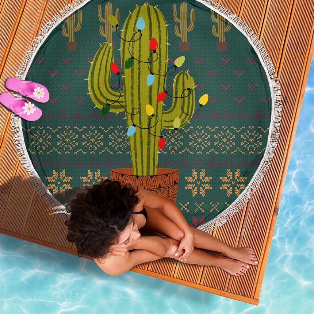Cactus Christmas Beach Blanket Xmas Holiday Patterns - Wonder Print Shop