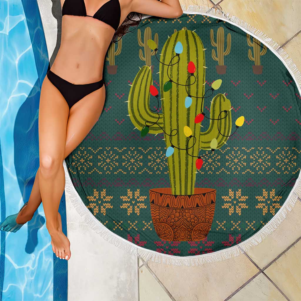 Cactus Christmas Beach Blanket Xmas Holiday Patterns - Wonder Print Shop