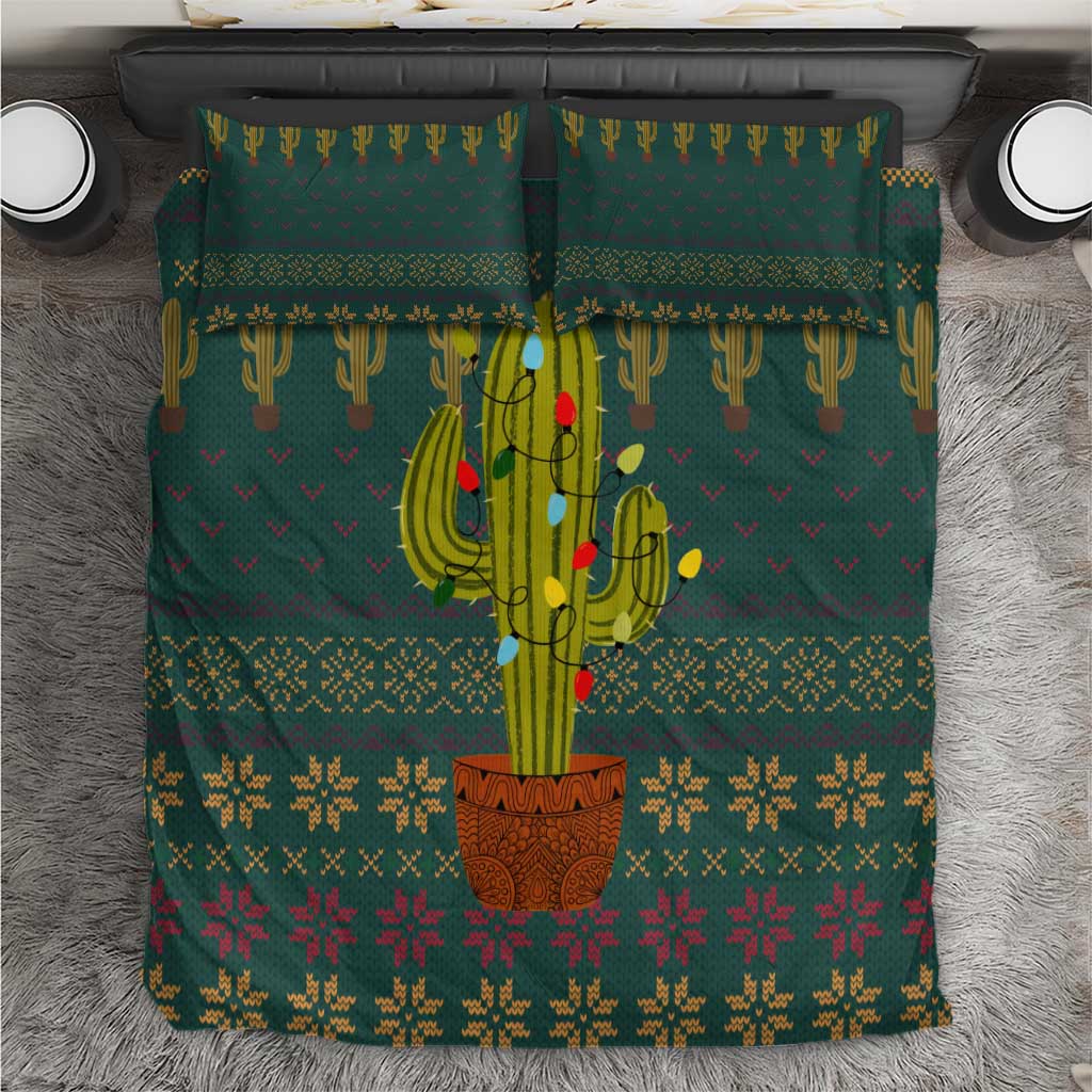 Cactus Christmas Bedding Set Xmas Holiday Patterns - Wonder Print Shop