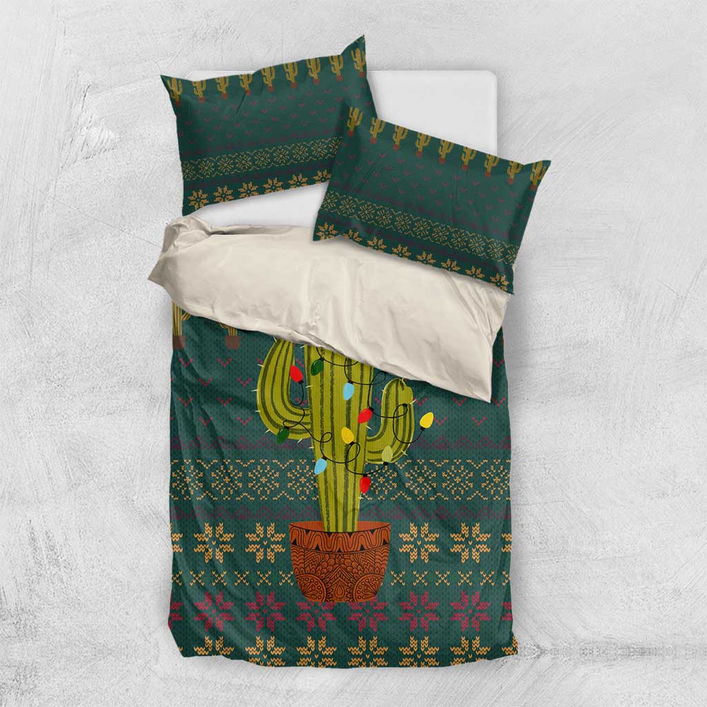 Cactus Christmas Bedding Set Xmas Holiday Patterns - Wonder Print Shop
