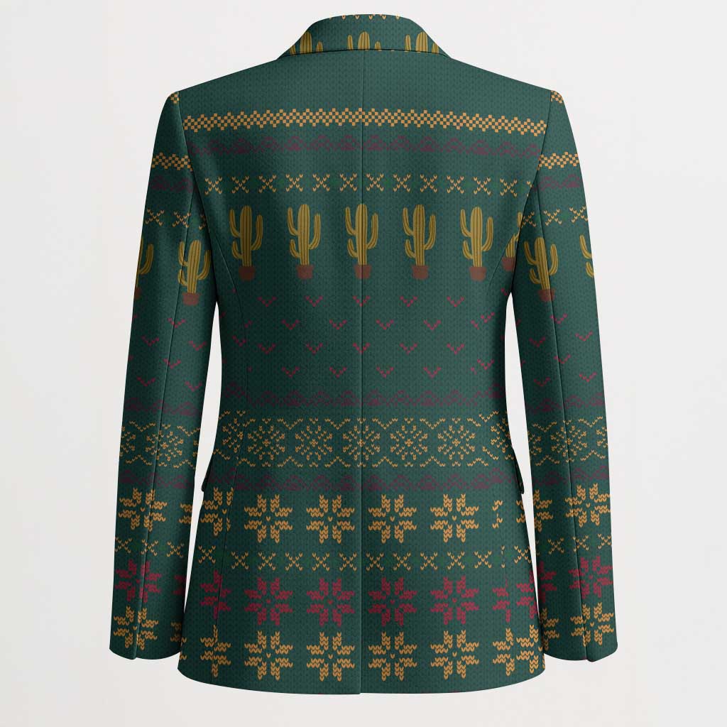 Cactus Christmas Blazer Xmas Holiday Patterns - Wonder Print Shop
