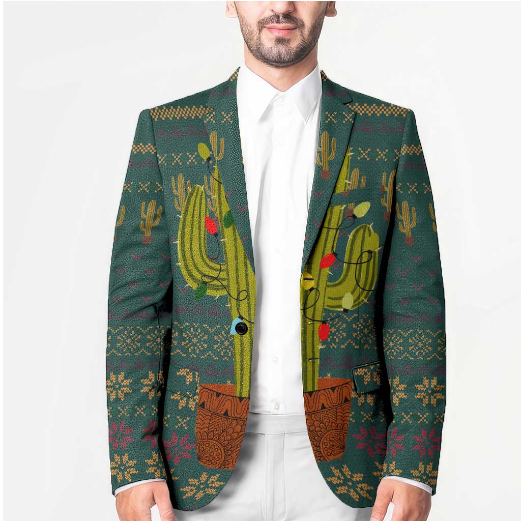Cactus Christmas Blazer Xmas Holiday Patterns - Wonder Print Shop