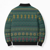 Cactus Christmas Bomber Puffer Jacket Xmas Holiday Patterns - Wonder Print Shop