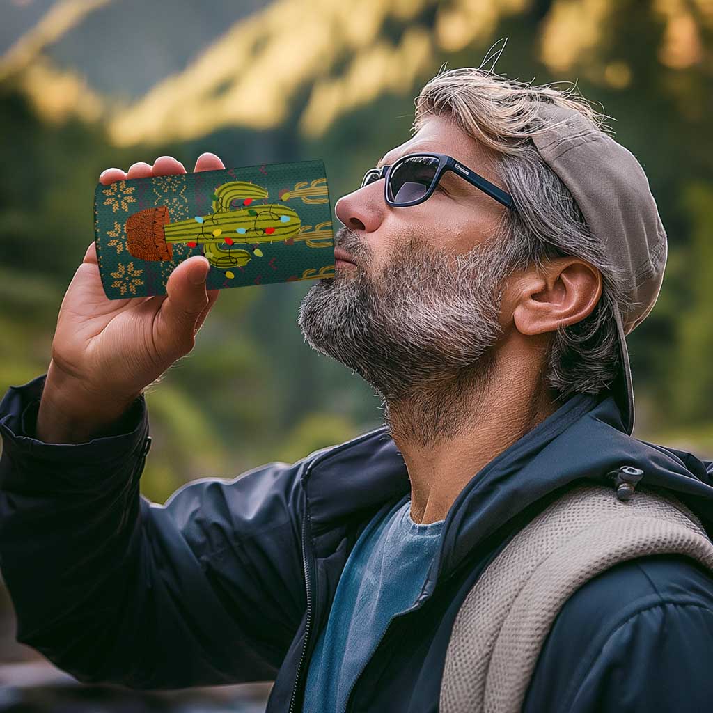 Cactus Christmas 4 in 1 Can Cooler Tumbler Xmas Holiday Patterns - Wonder Print Shop