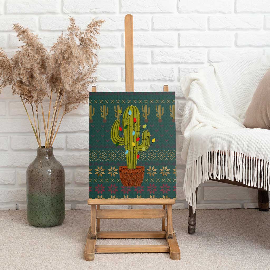 Cactus Christmas Canvas Wall Art Xmas Holiday Patterns - Wonder Print Shop