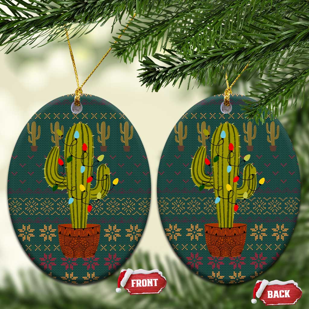 Cactus Christmas Ceramic Ornament Xmas Holiday Patterns - Wonder Print Shop