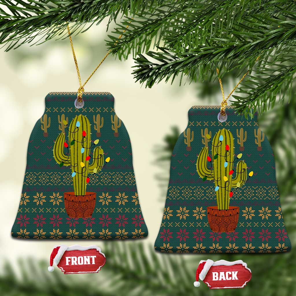 Cactus Christmas Ceramic Ornament Xmas Holiday Patterns - Wonder Print Shop