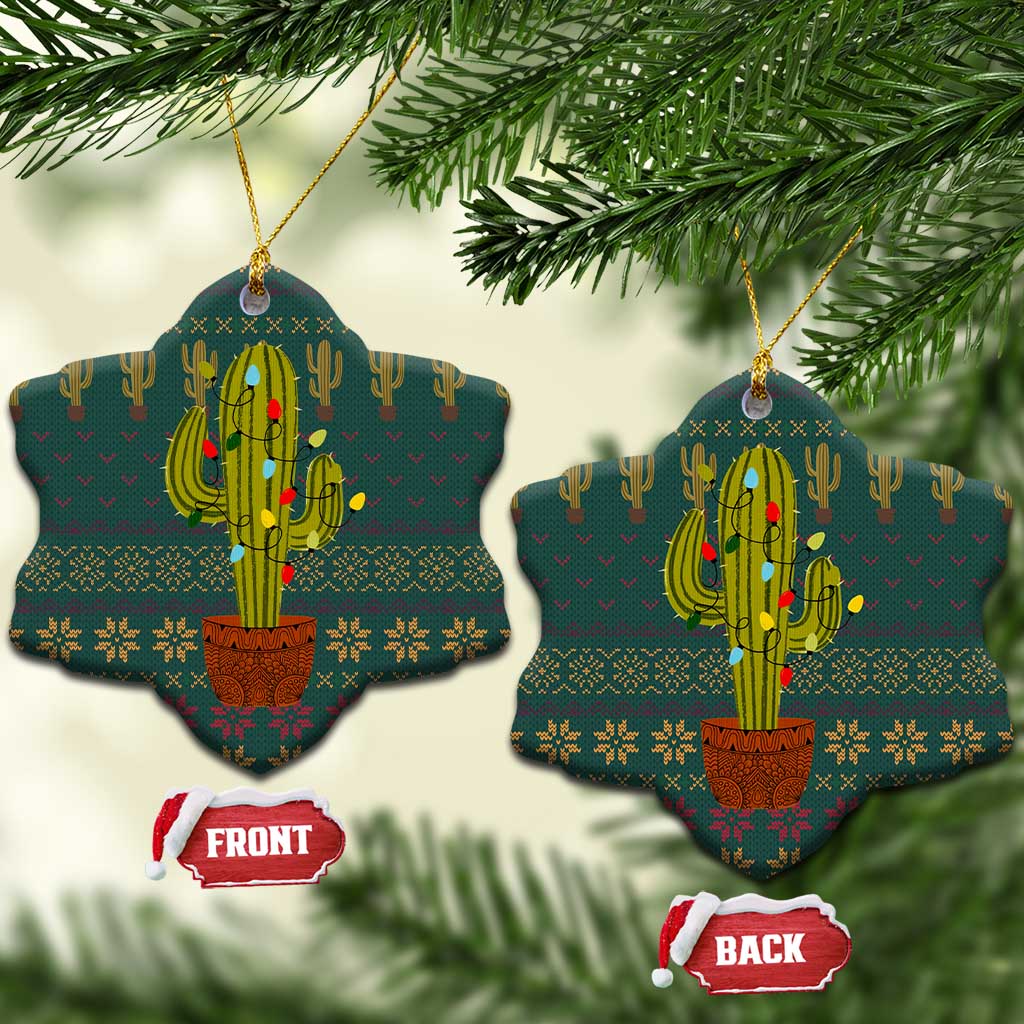 Cactus Christmas Ceramic Ornament Xmas Holiday Patterns - Wonder Print Shop
