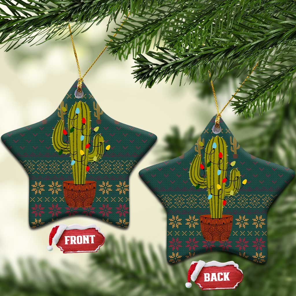 Cactus Christmas Ceramic Ornament Xmas Holiday Patterns - Wonder Print Shop