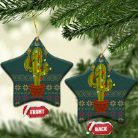 Cactus Christmas Ceramic Ornament Xmas Holiday Patterns - Wonder Print Shop