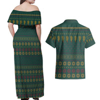 Cactus Christmas Couples Matching Off Shoulder Maxi Dress and Hawaiian Shirt Xmas Holiday Patterns - Wonder Print Shop