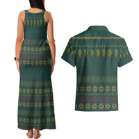 Cactus Christmas Couples Matching Tank Maxi Dress and Hawaiian Shirt Xmas Holiday Patterns - Wonder Print Shop