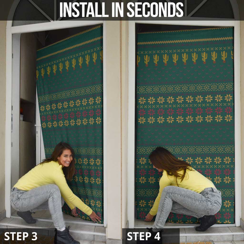 Cactus Christmas Door Cover Xmas Holiday Patterns - Wonder Print Shop