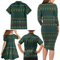 Cactus Christmas Family Matching Long Sleeve Bodycon Dress and Hawaiian Shirt Xmas Holiday Patterns - Wonder Print Shop