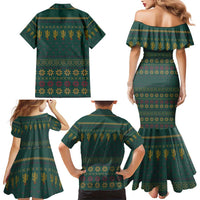 Cactus Christmas Family Matching Mermaid Dress and Hawaiian Shirt Xmas Holiday Patterns - Wonder Print Shop