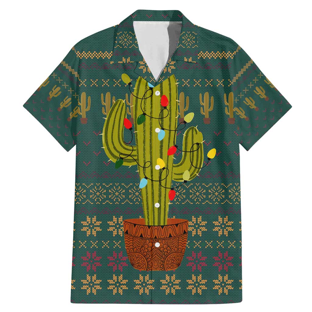 Cactus Christmas Family Matching Mermaid Dress and Hawaiian Shirt Xmas Holiday Patterns - Wonder Print Shop