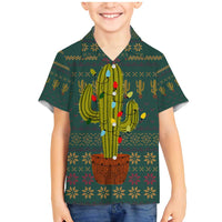 Cactus Christmas Family Matching Mermaid Dress and Hawaiian Shirt Xmas Holiday Patterns - Wonder Print Shop