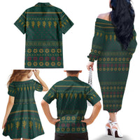 Cactus Christmas Family Matching Off The Shoulder Long Sleeve Dress and Hawaiian Shirt Xmas Holiday Patterns - Wonder Print Shop