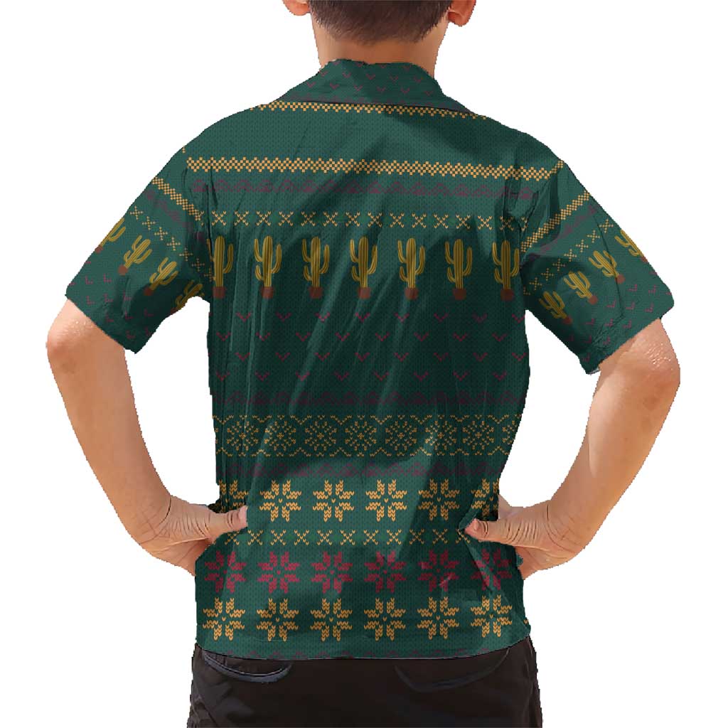 Cactus Christmas Family Matching Short Sleeve Bodycon Dress and Hawaiian Shirt Xmas Holiday Patterns - Wonder Print Shop
