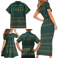Cactus Christmas Family Matching Short Sleeve Bodycon Dress and Hawaiian Shirt Xmas Holiday Patterns - Wonder Print Shop