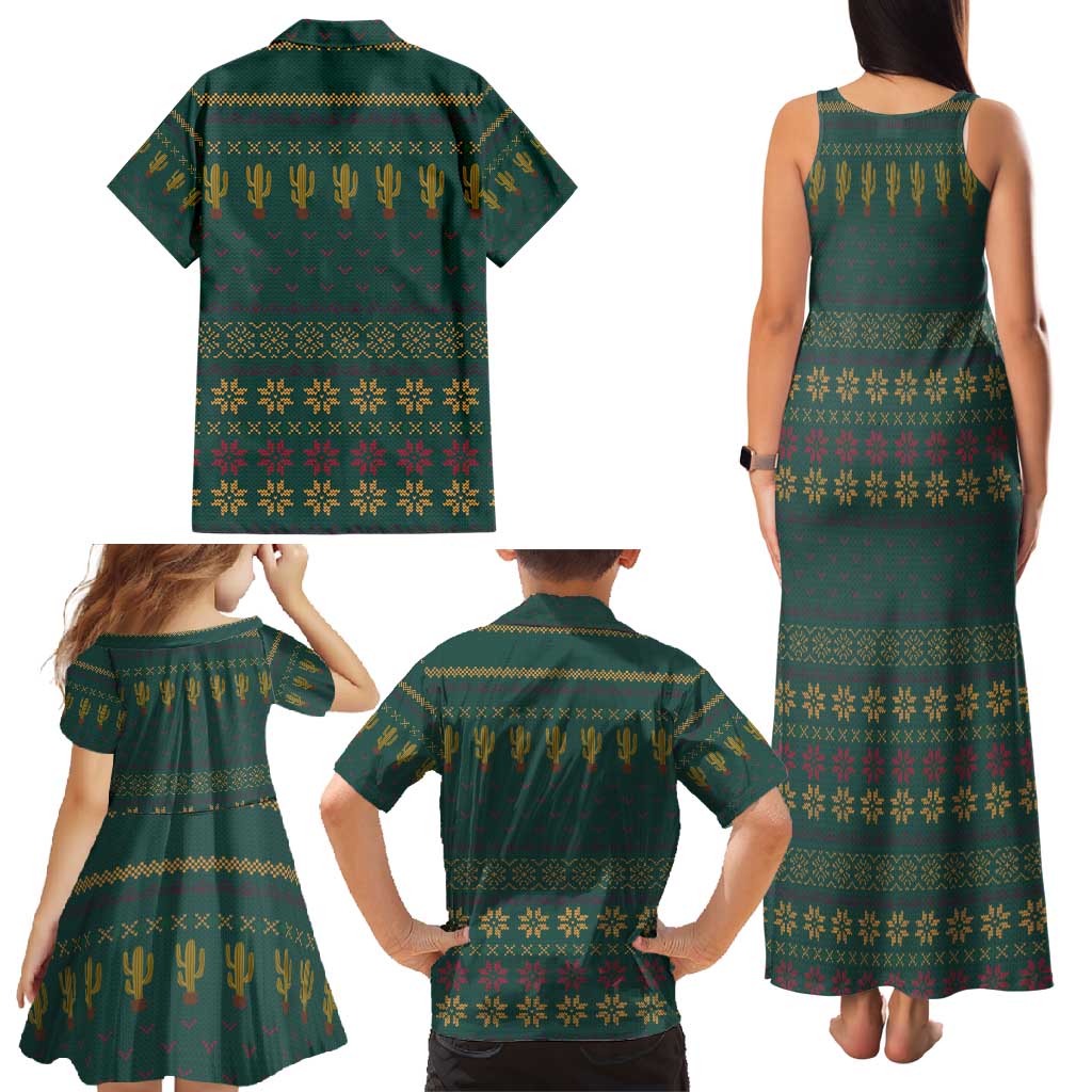 Cactus Christmas Family Matching Tank Maxi Dress and Hawaiian Shirt Xmas Holiday Patterns - Wonder Print Shop