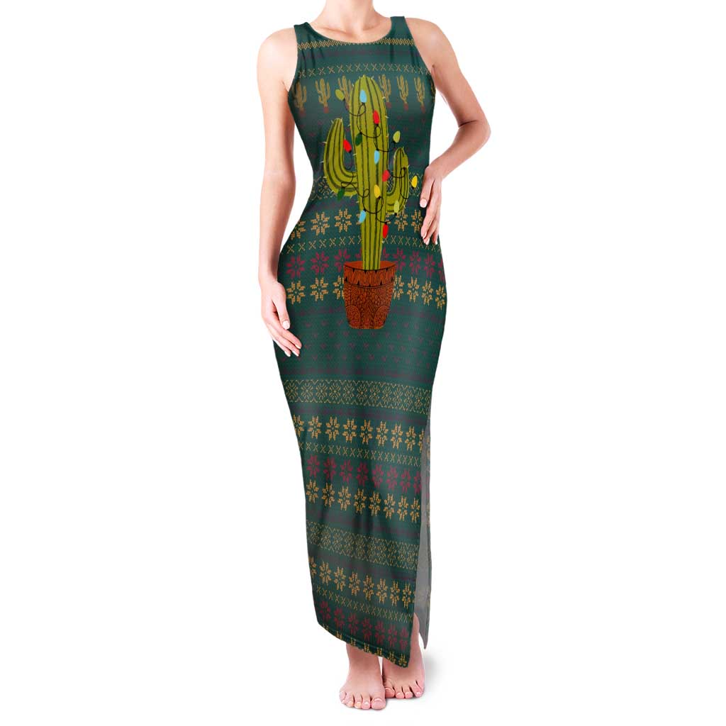 Cactus Christmas Family Matching Tank Maxi Dress and Hawaiian Shirt Xmas Holiday Patterns - Wonder Print Shop