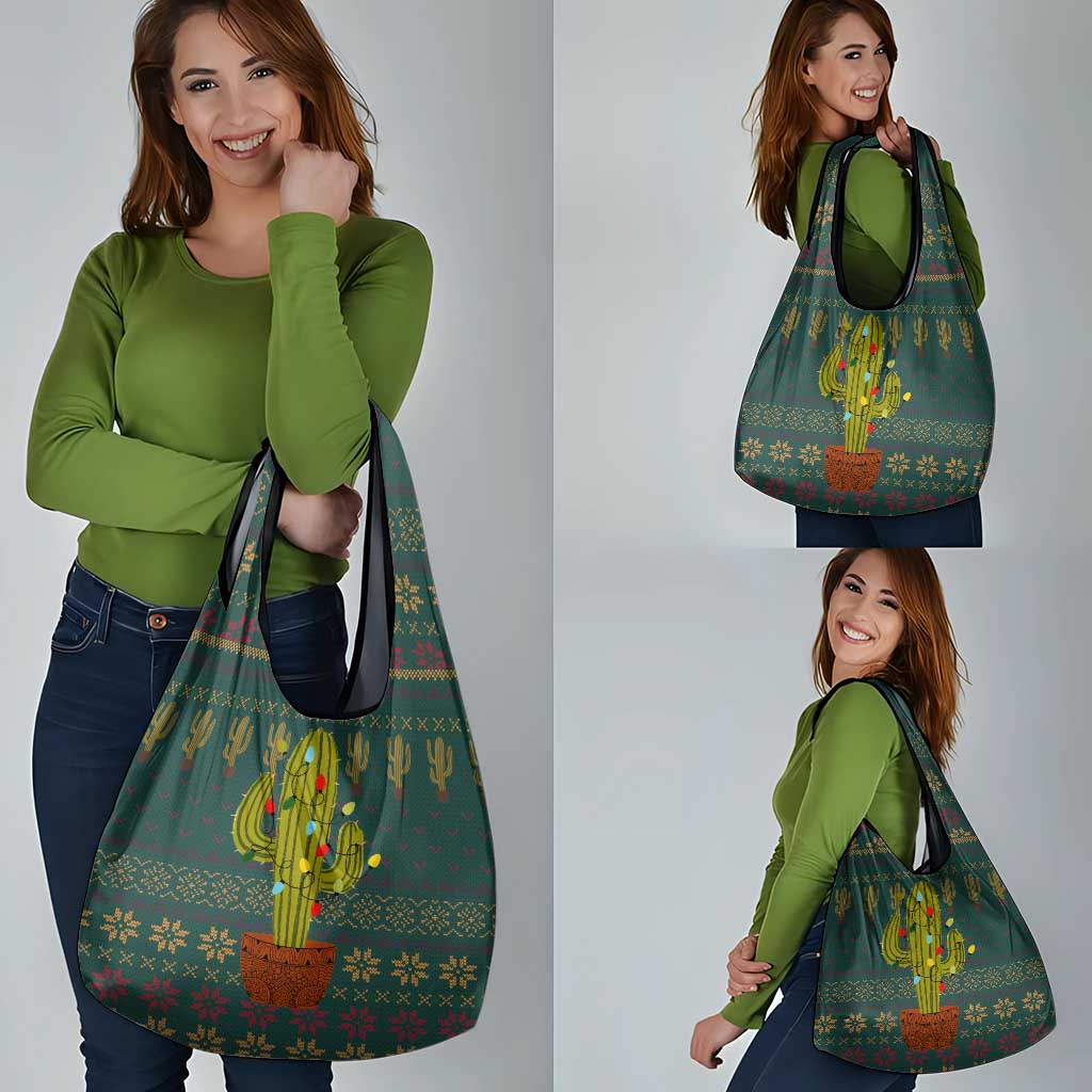 Cactus Christmas Grocery Bag Xmas Holiday Patterns - Wonder Print Shop