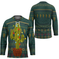 Cactus Christmas Hockey Jersey Xmas Holiday Patterns - Wonder Print Shop