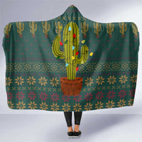 Cactus Christmas Hooded Blanket Xmas Holiday Patterns - Wonder Print Shop