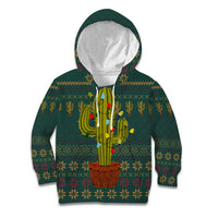 Cactus Christmas Kid Hoodie Xmas Holiday Patterns - Wonder Print Shop