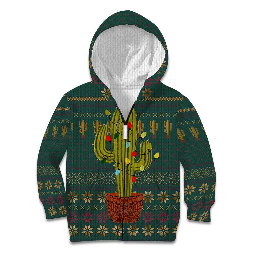 Cactus Christmas Kid Hoodie Xmas Holiday Patterns - Wonder Print Shop
