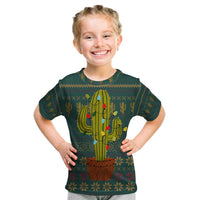 Cactus Christmas Kid T Shirt Xmas Holiday Patterns - Wonder Print Shop