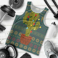 Cactus Christmas Men Tank Top Xmas Holiday Patterns - Wonder Print Shop