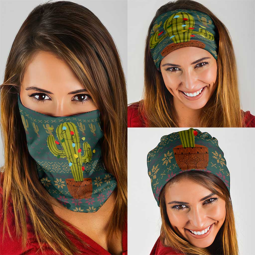 Cactus Christmas Neck Gaiter Xmas Holiday Patterns - Wonder Print Shop
