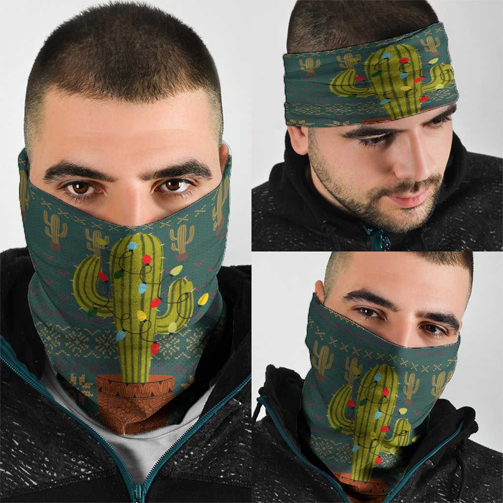 Cactus Christmas Neck Gaiter Xmas Holiday Patterns - Wonder Print Shop