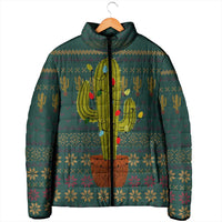 Cactus Christmas Padded Jacket Xmas Holiday Patterns - Wonder Print Shop
