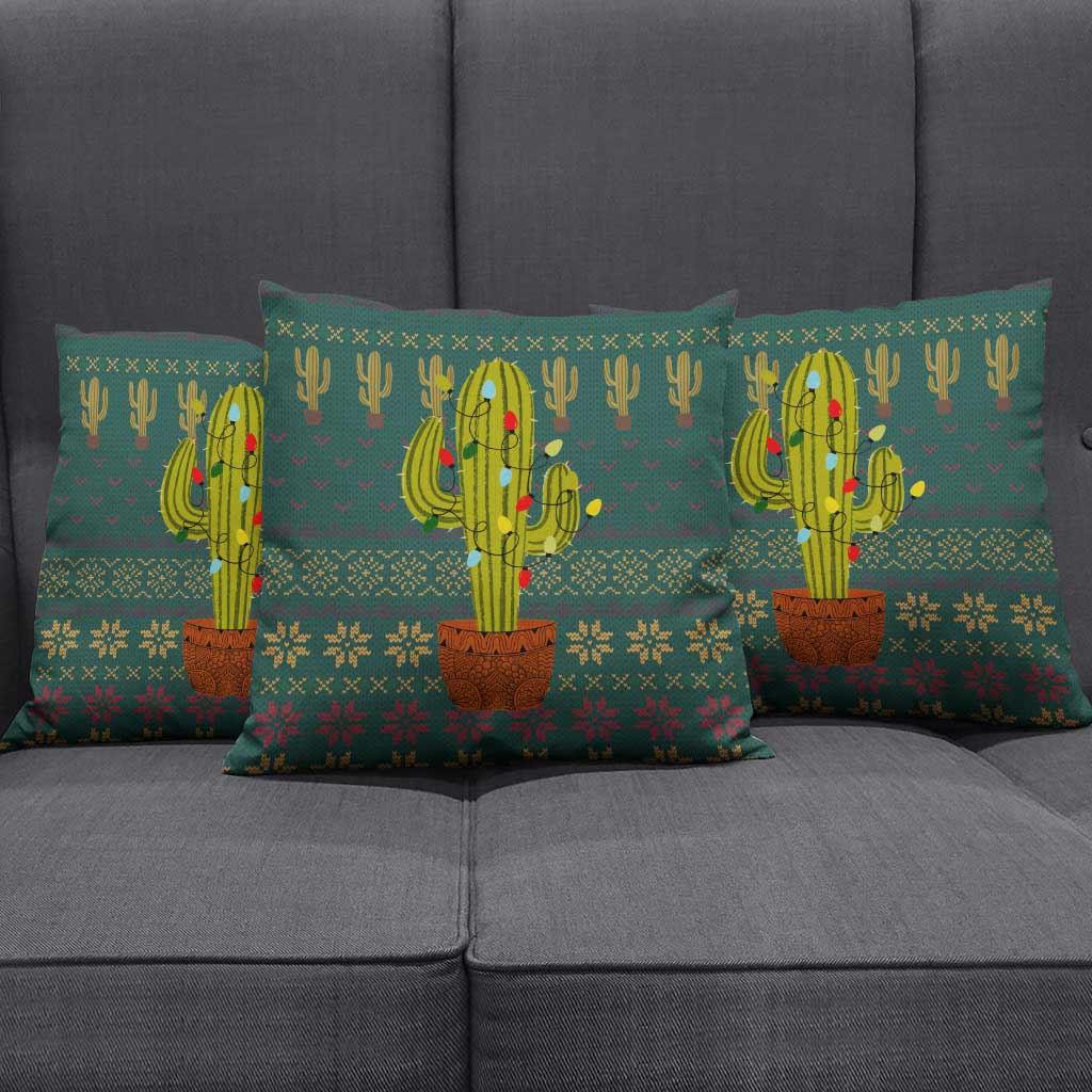 Cactus Christmas Pillow Cover Xmas Holiday Patterns - Wonder Print Shop