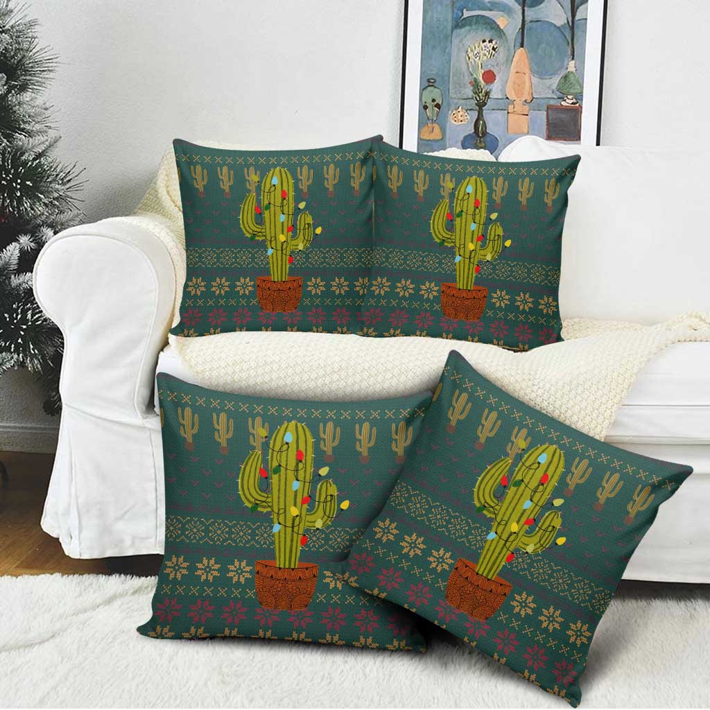 Cactus Christmas Pillow Cover Xmas Holiday Patterns - Wonder Print Shop