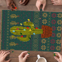 Cactus Christmas Puzzle Xmas Holiday Patterns - Wonder Print Shop