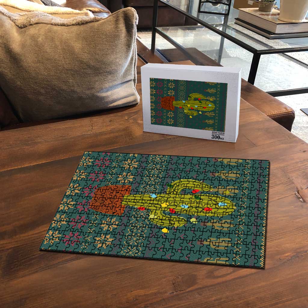 Cactus Christmas Puzzle Xmas Holiday Patterns - Wonder Print Shop
