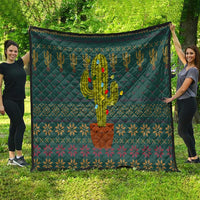 Cactus Christmas Quilt Xmas Holiday Patterns - Wonder Print Shop