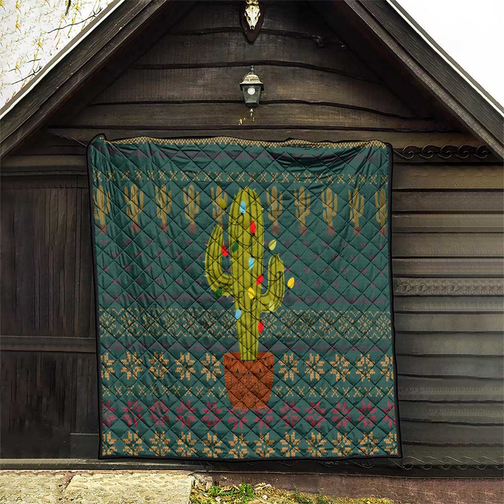 Cactus Christmas Quilt Xmas Holiday Patterns - Wonder Print Shop