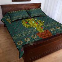 Cactus Christmas Quilt Bed Set Xmas Holiday Patterns - Wonder Print Shop