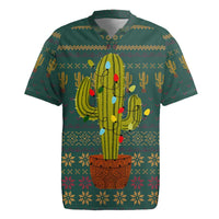 Cactus Christmas Rugby Jersey Xmas Holiday Patterns - Wonder Print Shop