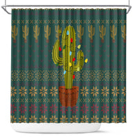Cactus Christmas Shower Curtain Xmas Holiday Patterns - Wonder Print Shop