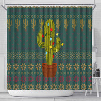 Cactus Christmas Shower Curtain Xmas Holiday Patterns - Wonder Print Shop